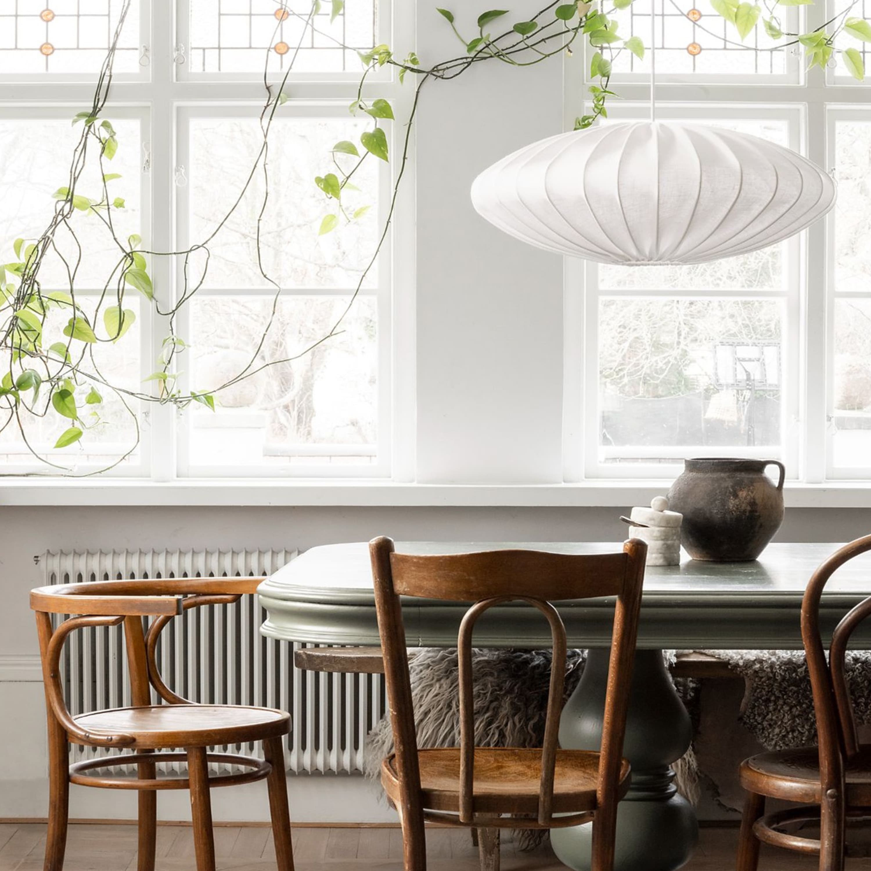 Ellipse Deckenlampe Linne Weiß 65cm