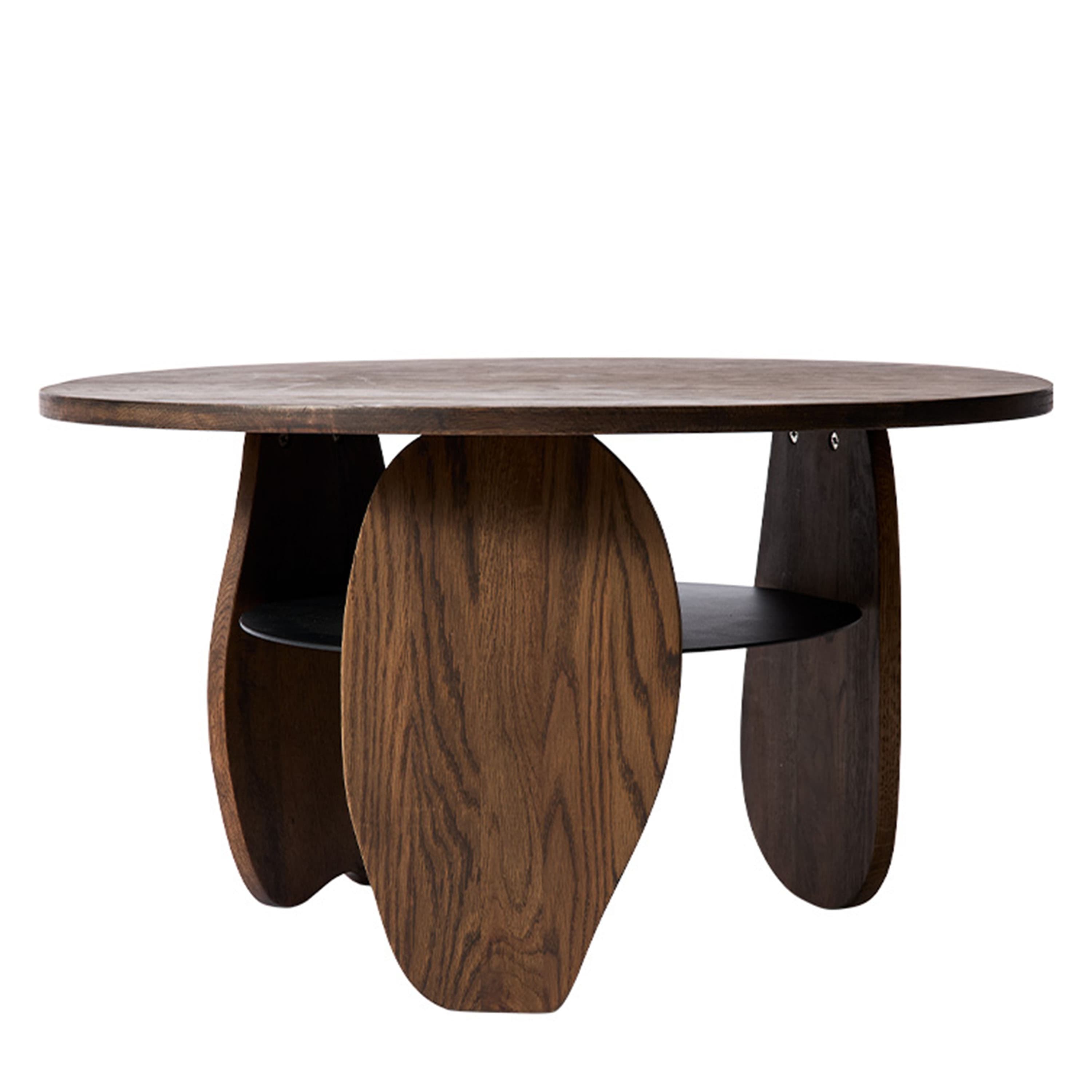 Ishi Soffbord Dark Oiled Oak/Metal Ø80