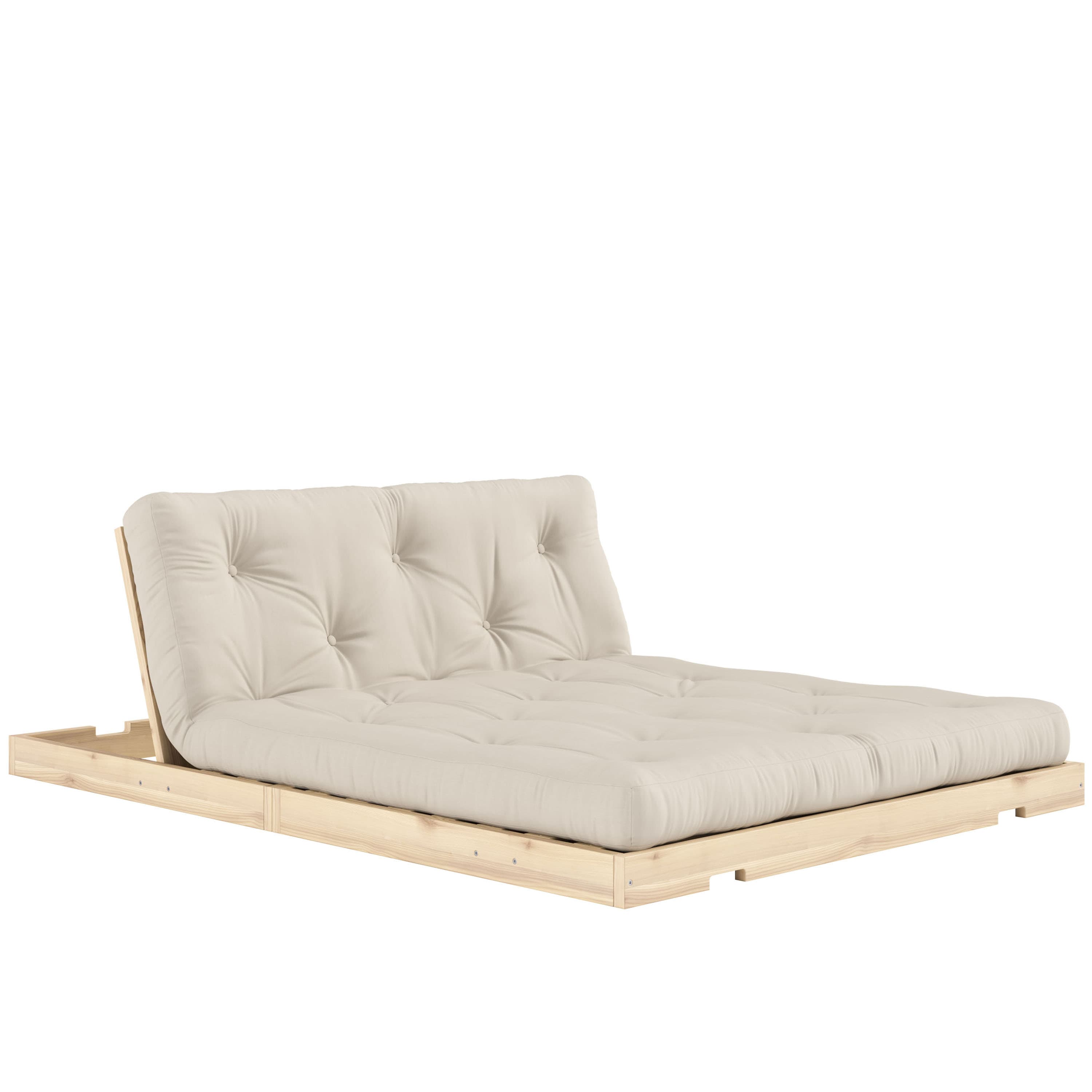 Flip Schlafsofa Raw mit Matratze Beige 140x200