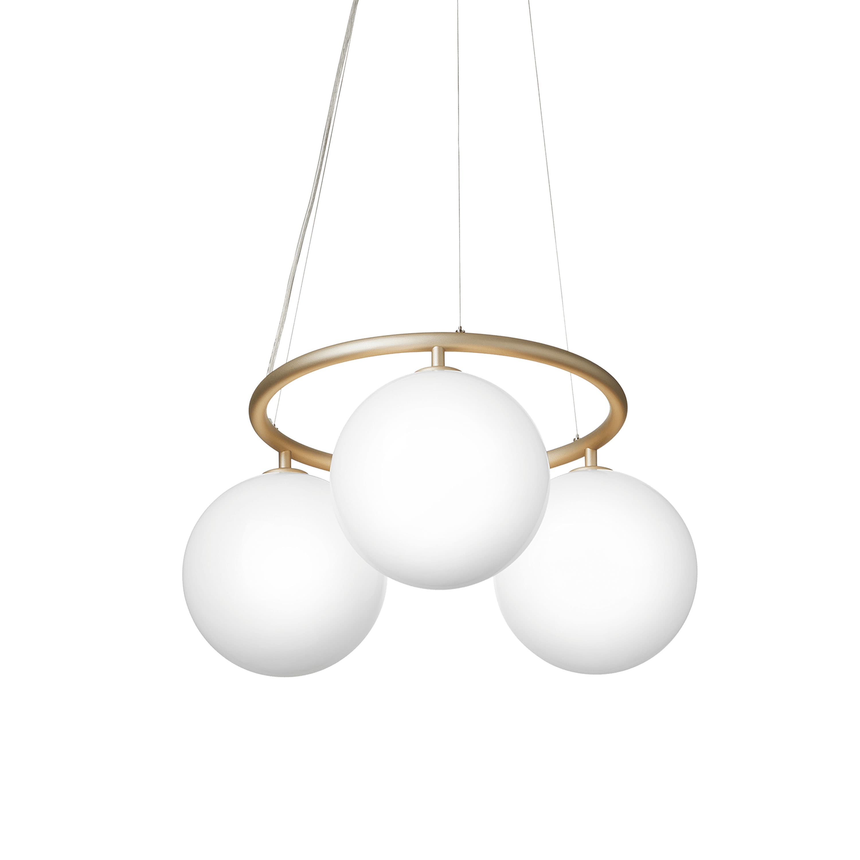 Miira 3 Circular Deckenleuchte Brass/Opal