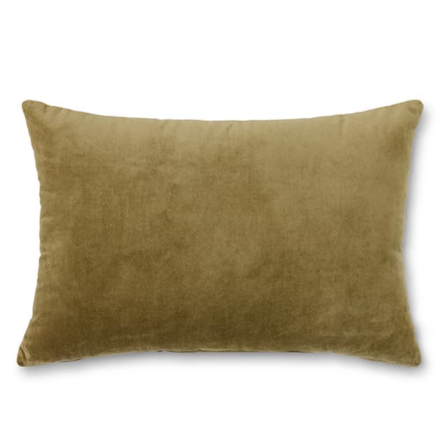 Velvet Decorative Cushion Army Green 60x40