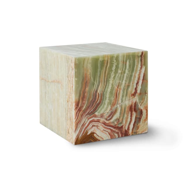 Block Side Table Onyx Marble 35x35cm