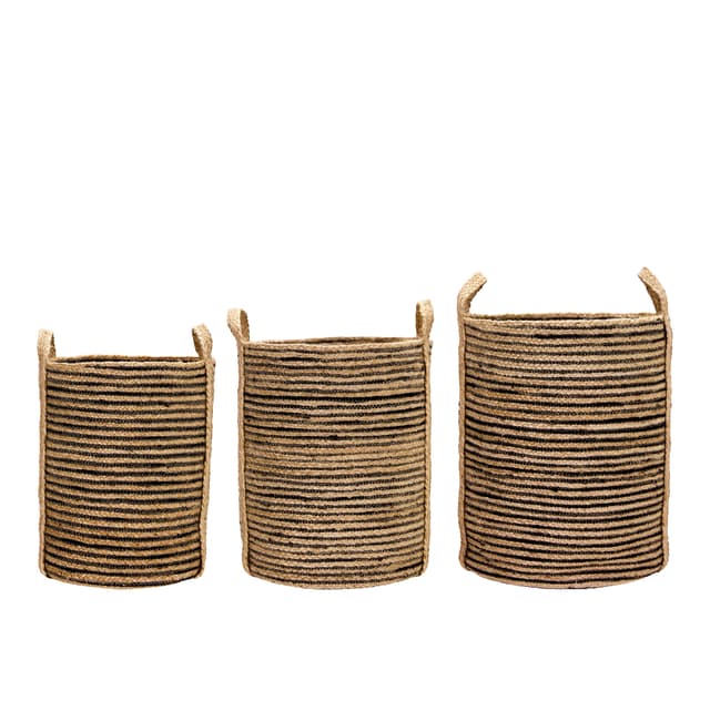 Dungi Korb Hoch Schwarz/Natur 3er-Set