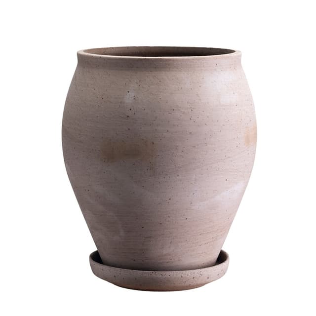 Delphi Blumentopf mit Untersetzer Raw Grey Ø22