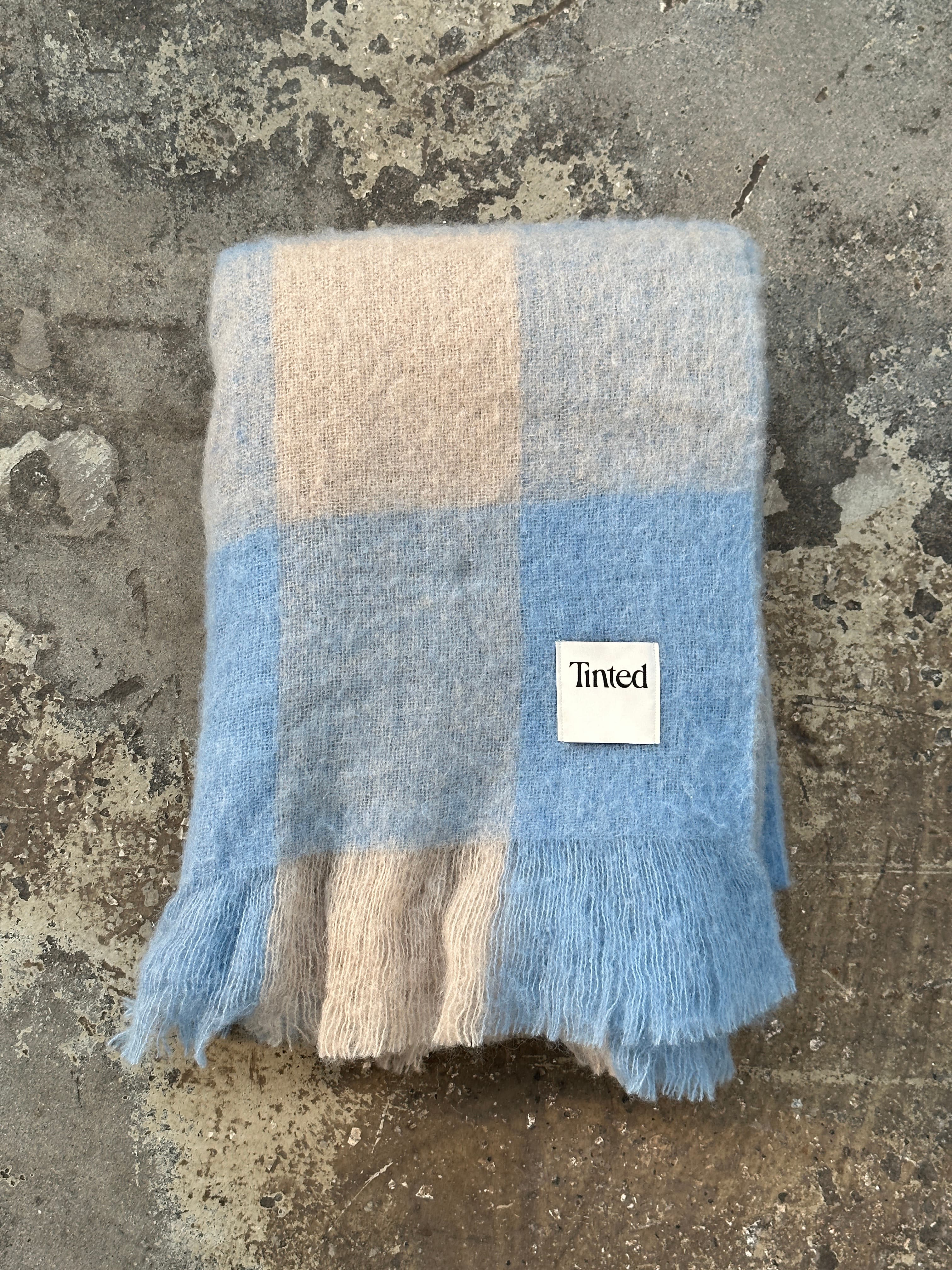 Ahlblom Wollteppich Beige/Blau 130x170