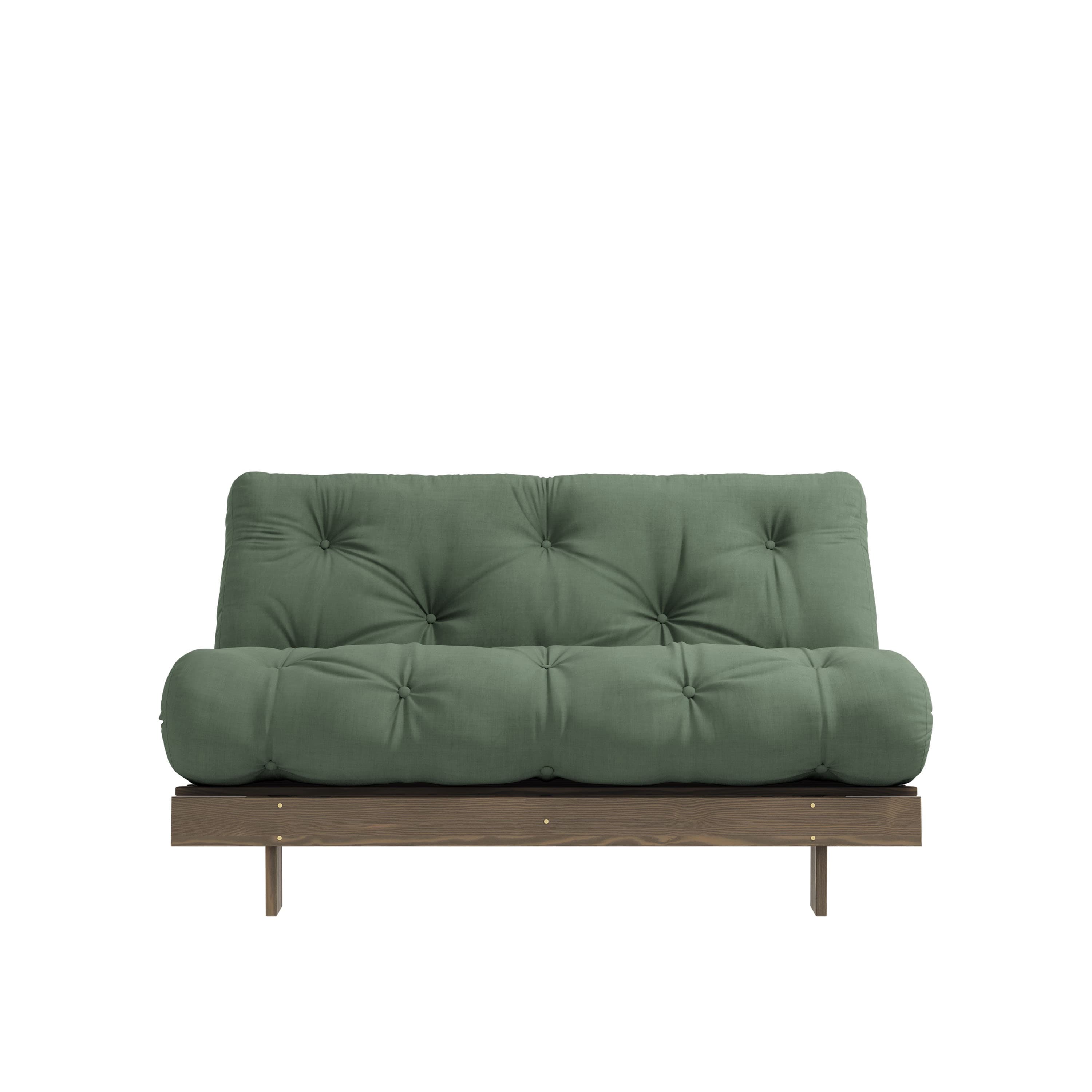 Roots Schlafsofa Braun/Olivgrün 140cm