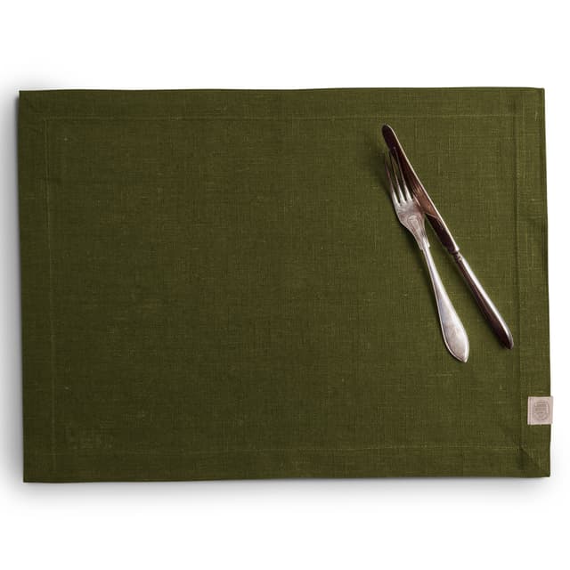 Classic Tablett Leinen Olive Green 37x50