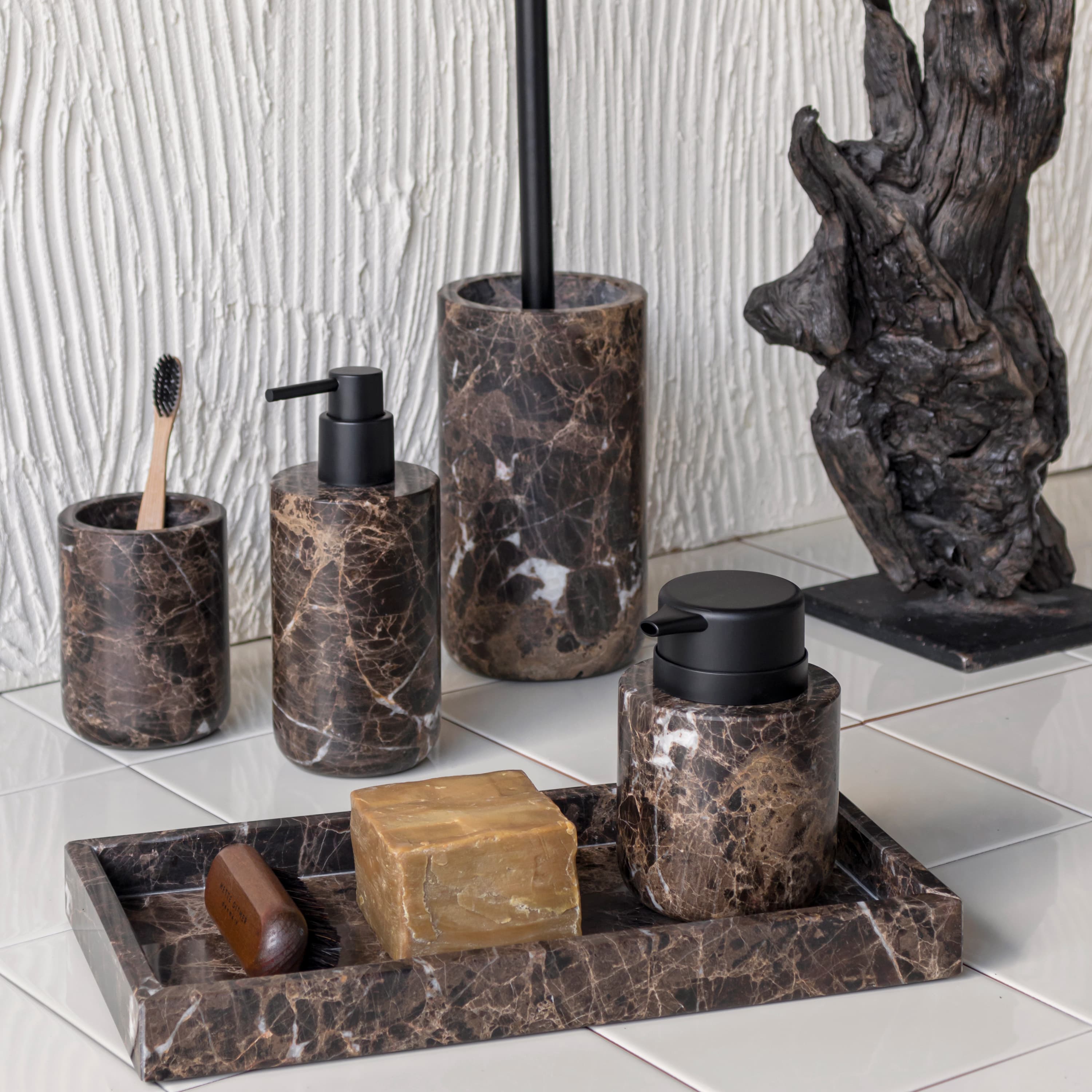 Marble Seifenspender Braun Niedrig
