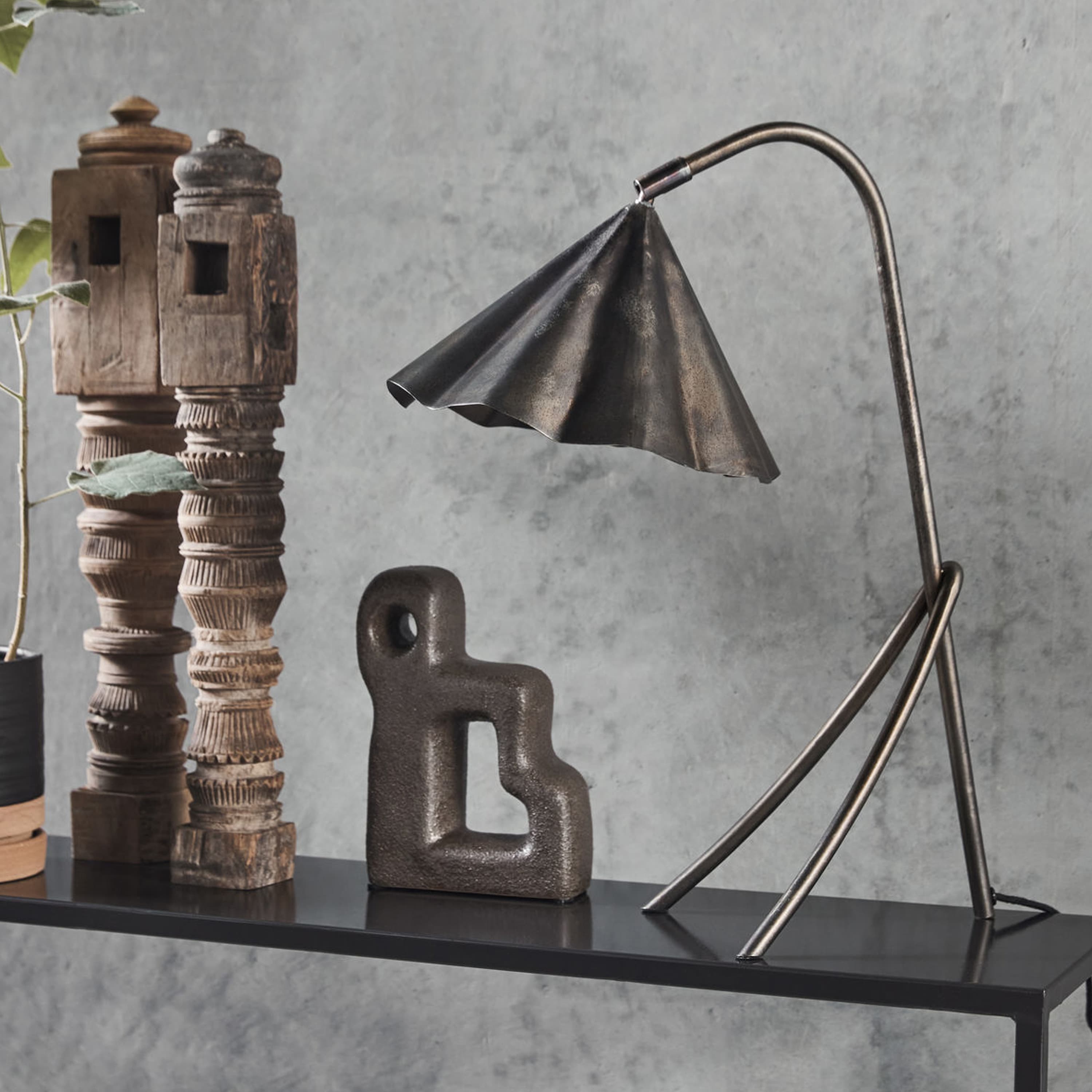 Flola Tischlampe Antikbraun Ø25