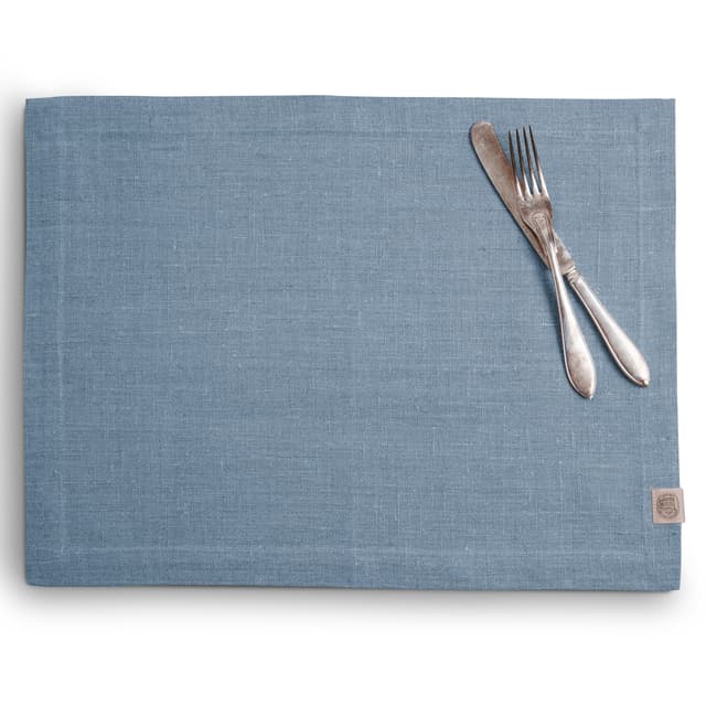 Classic Tablett Leinen Taube Blau 37x50