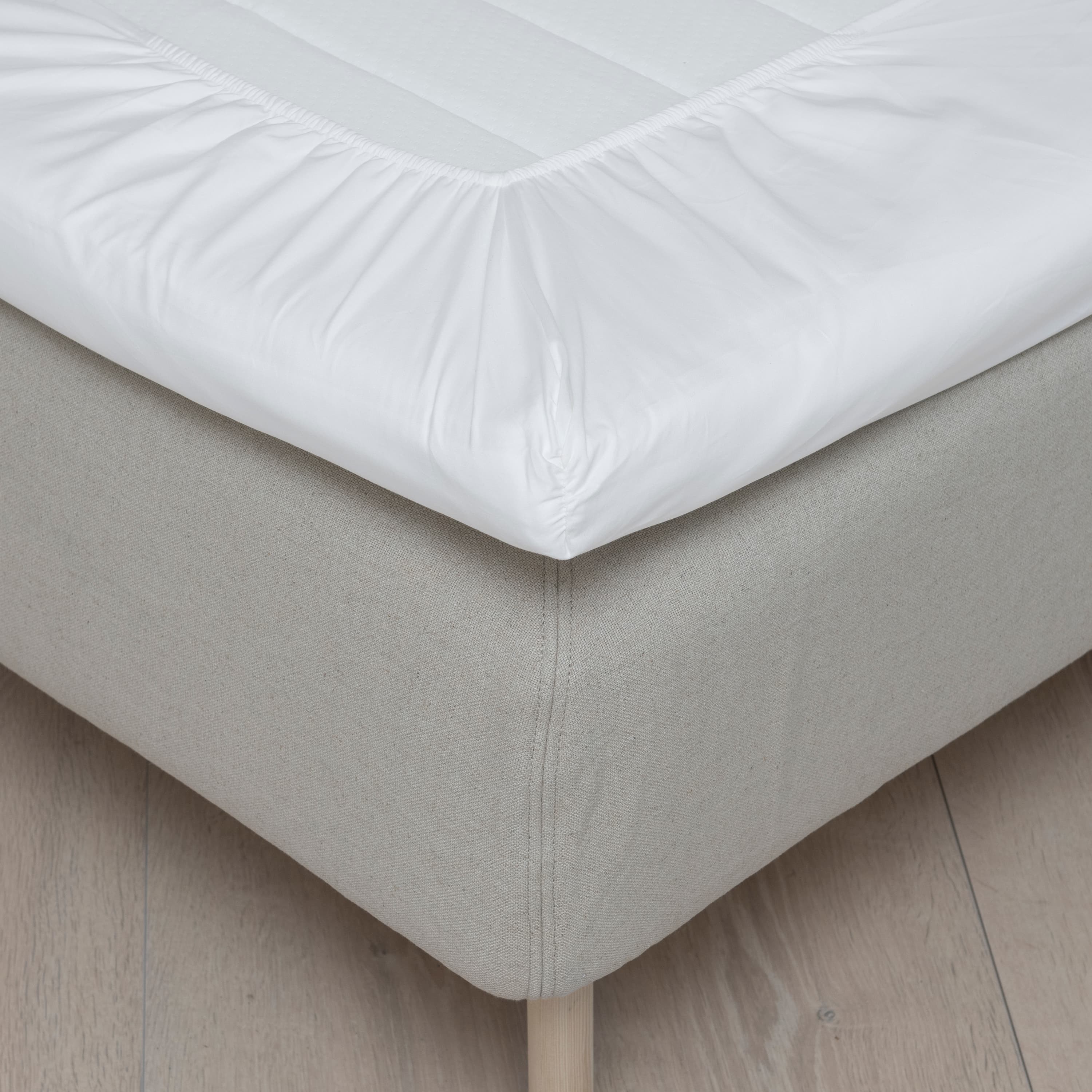 Kuvert genähtes Betttuch Satin Weiß 180x200