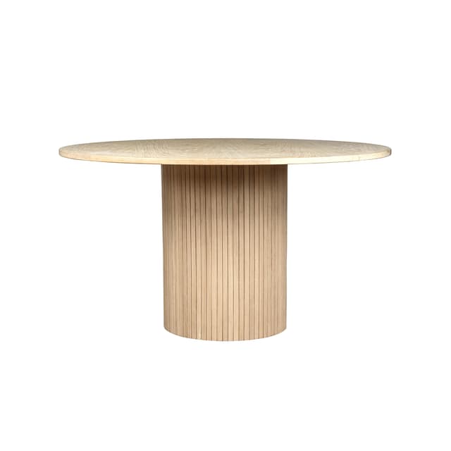 Adele Dining Table Whitewashed Oak Ø130