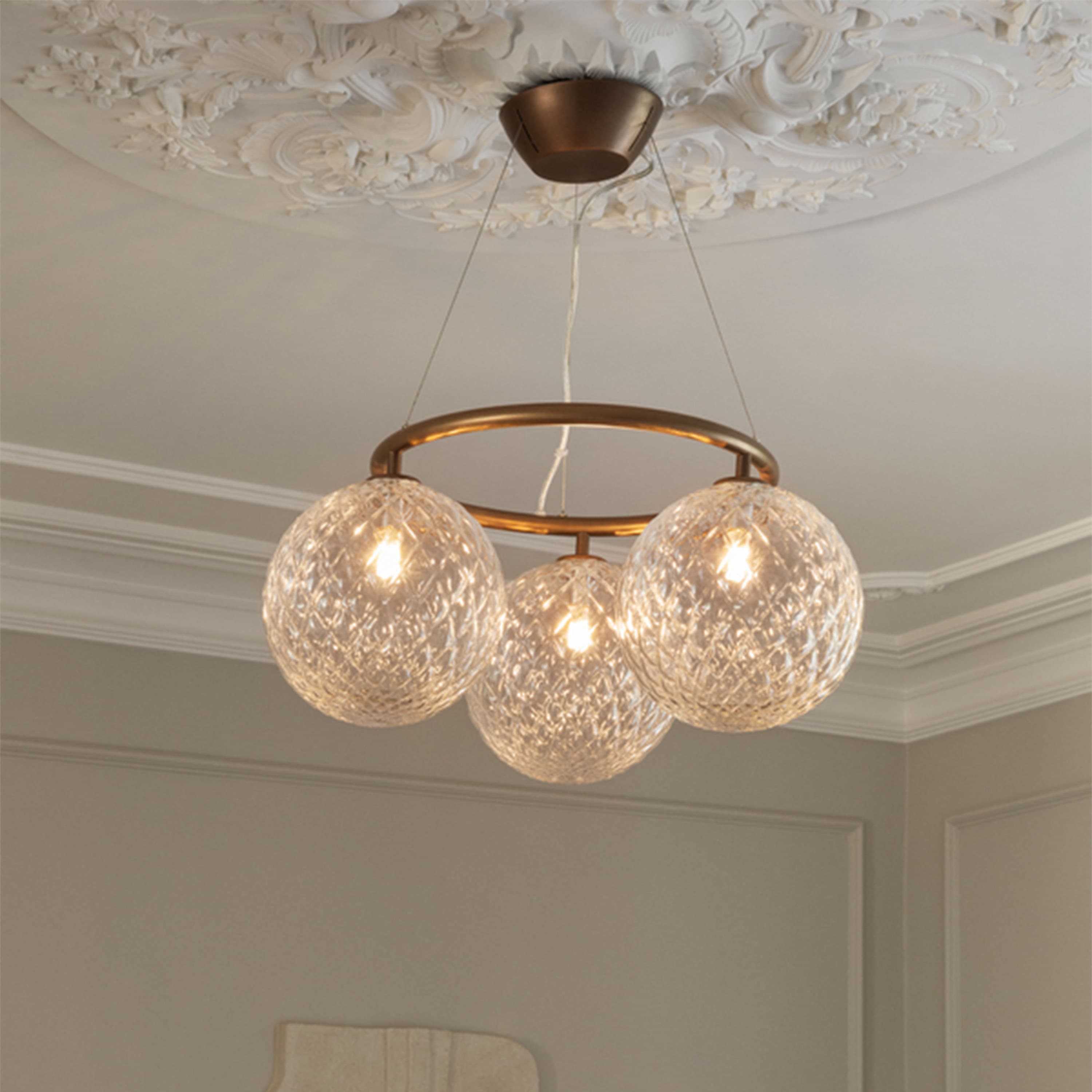 Miira 3 Circular ceiling lamp Dark Bronze/Optic Clear