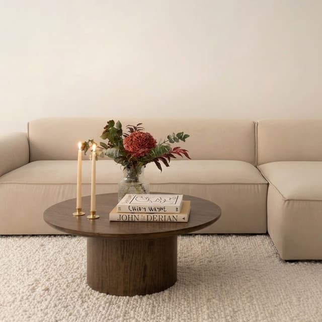 Gia Couchtisch Braun gebeizte Eiche 90 cm