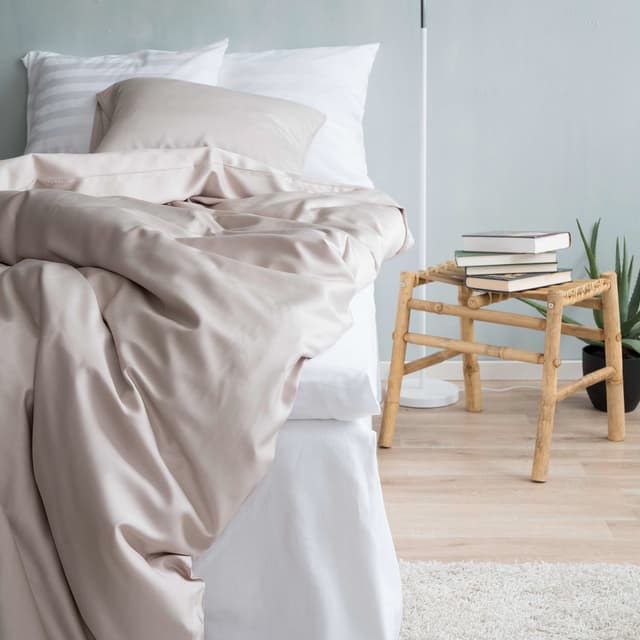 Single Duvet Cover Set Bamboo Sand 150x210cm/50x60cm