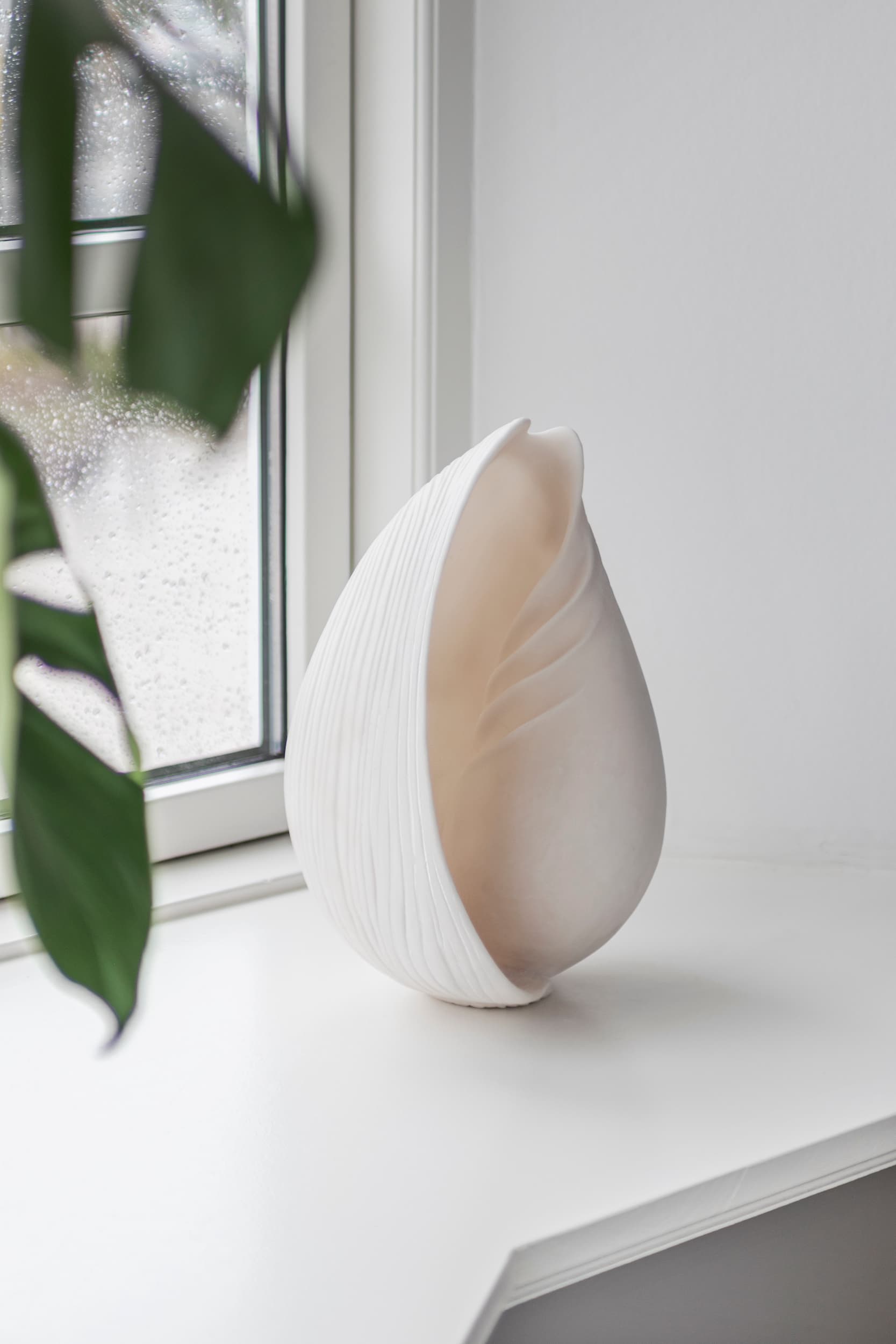 Conch Shell Decoration Off-White Large