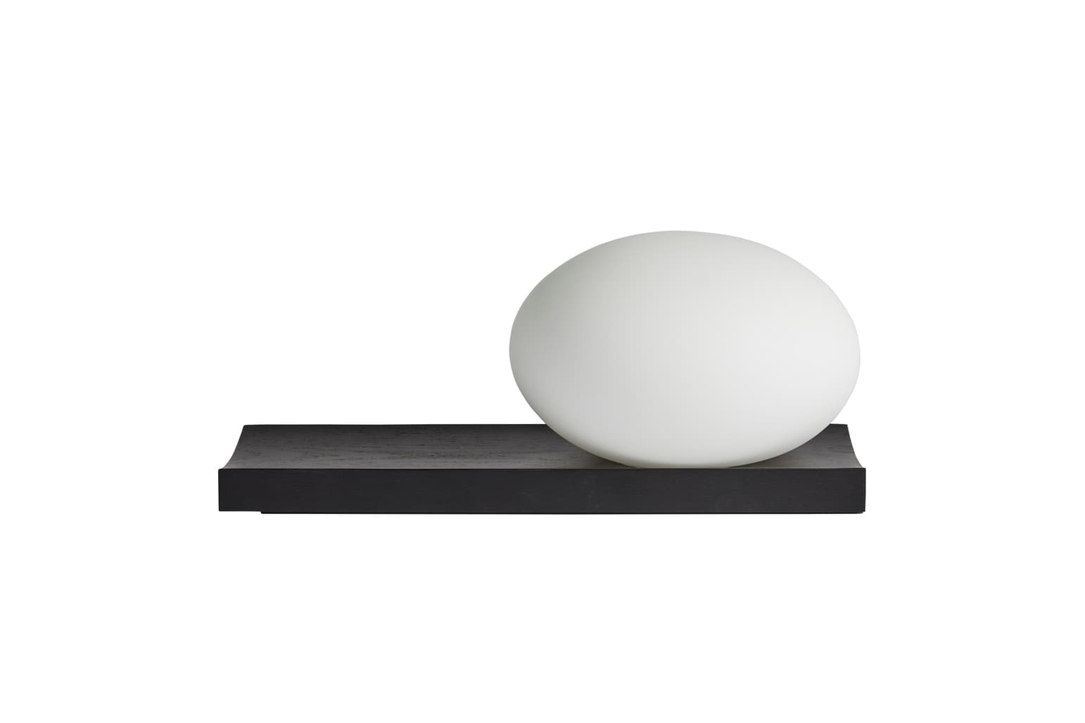 Dew Tisch-/Wandleuchte Opal/Schwarz Esche