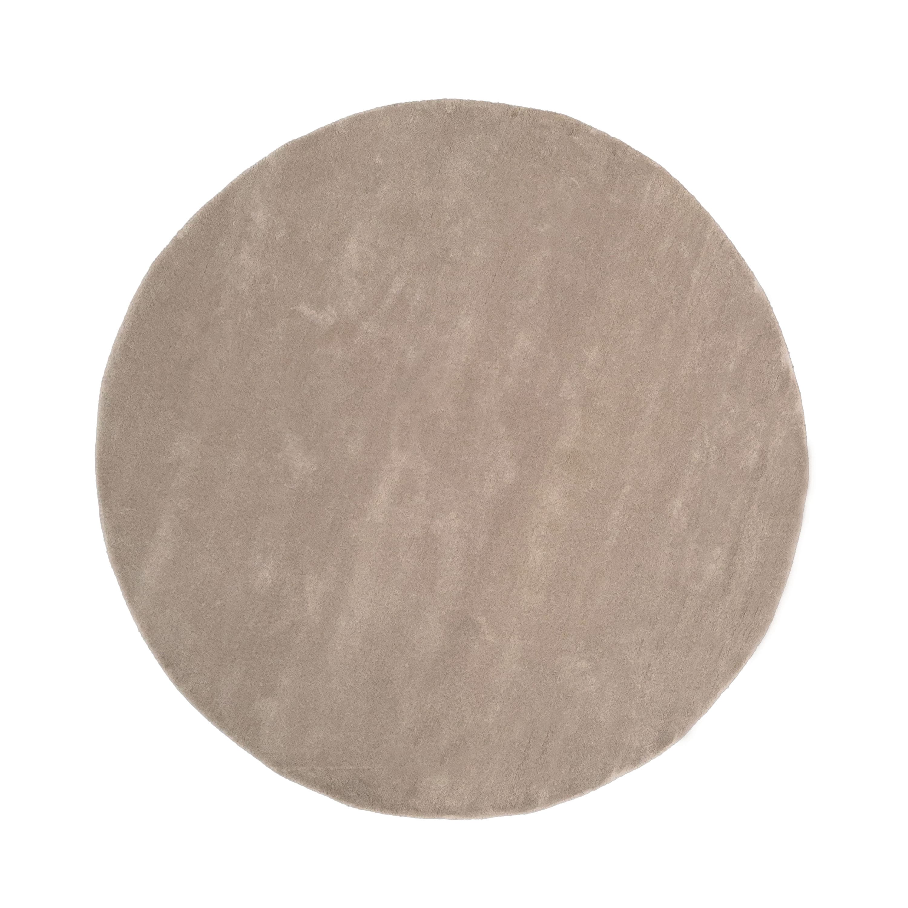 Liljehok Runder Wollteppich Beige Ø200