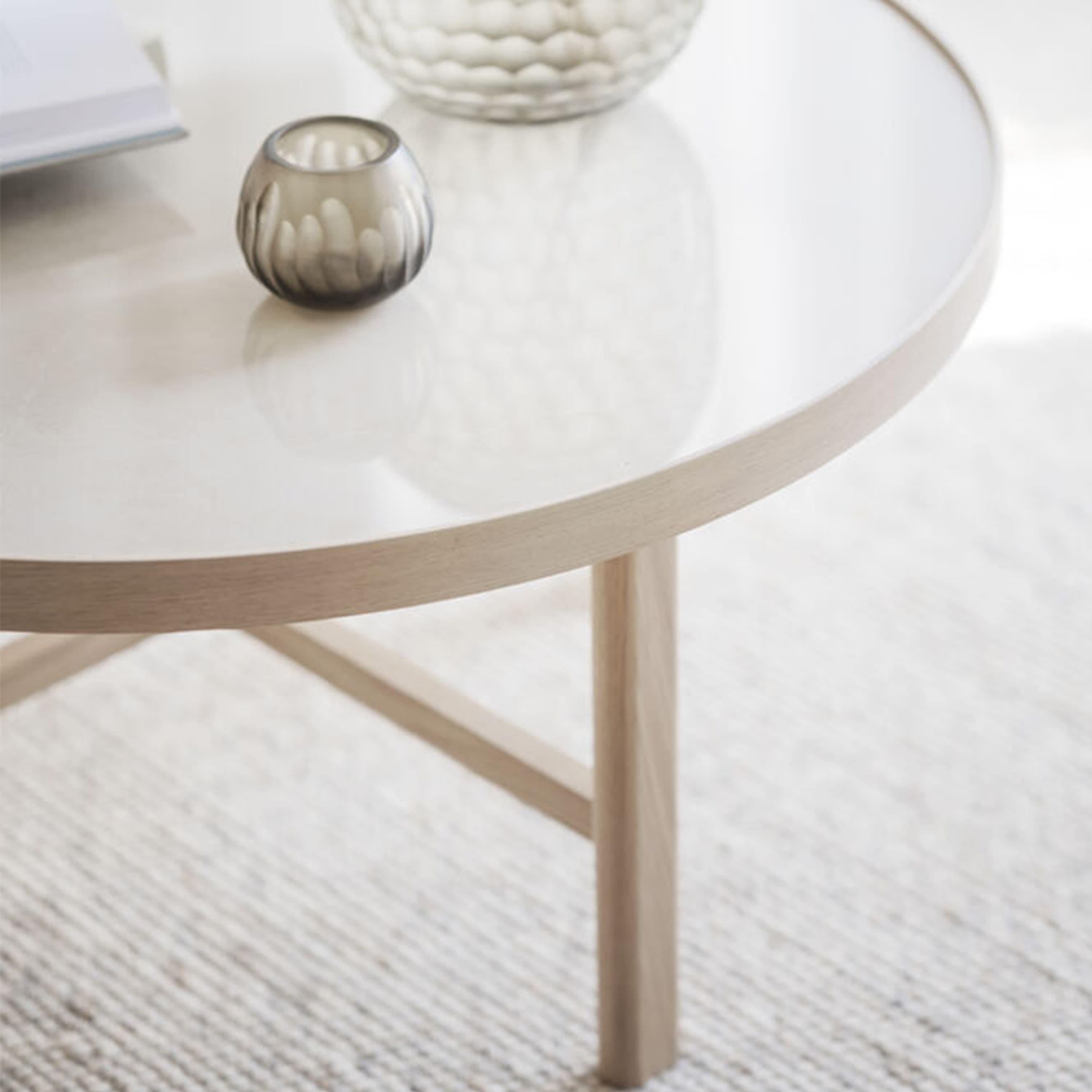 Marsden Coffee Table Beige/White Washed Ø90