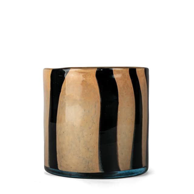 Candle Holder Black/Beige 15cm