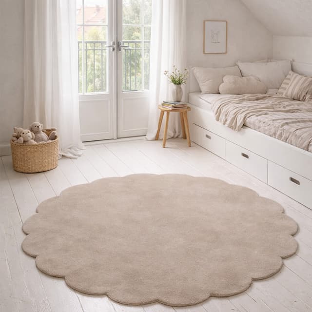 Teppich Shell Beige Ø120