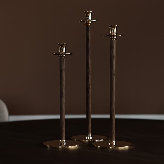 Candlestick Alto Basso Gold 35cm