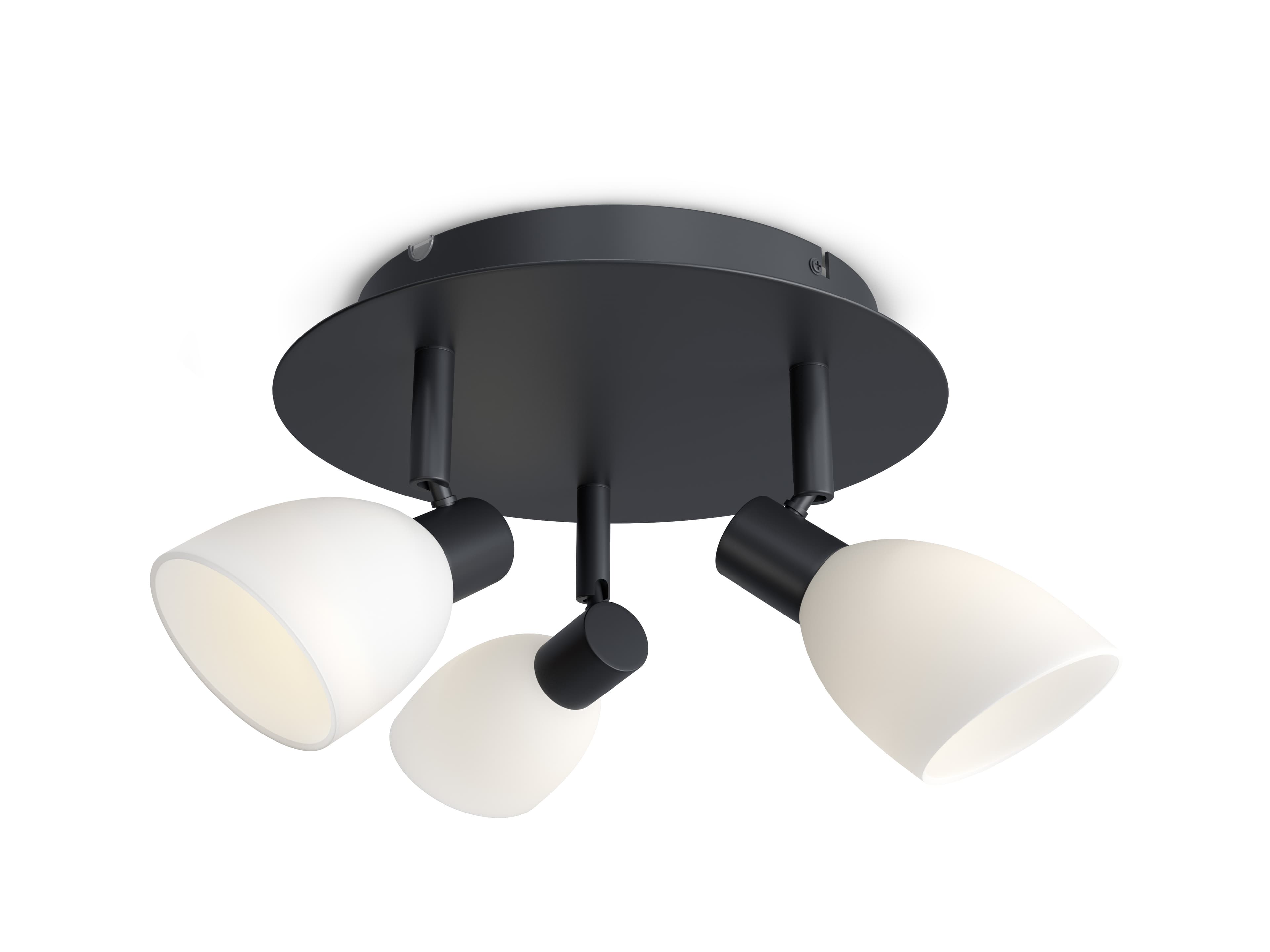 Cut Spotlight 3 Lampen Schwarz