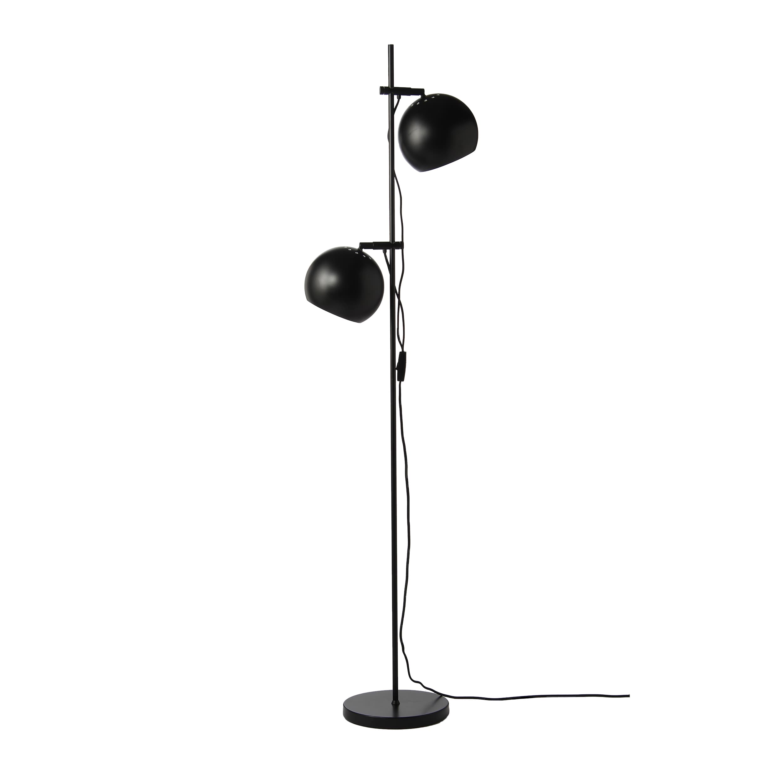 Ball Double Doppel Stehlampe Matt Schwarz 149cm
