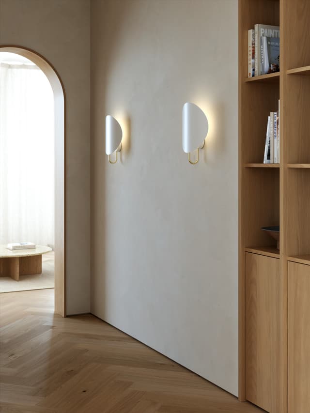 Spargo Wandlampe Weiß/Messing