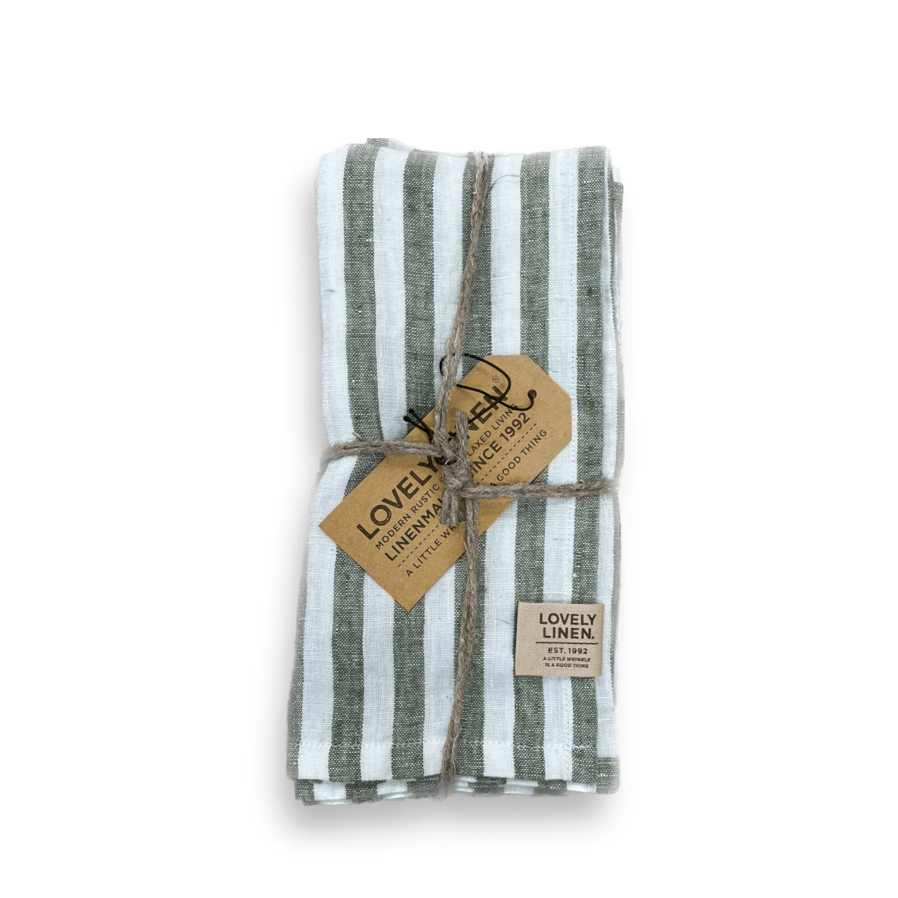 Misty Servietten Leinenrand Jeep Grün 45x45 4er-Pack