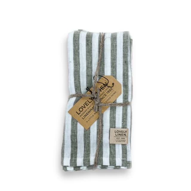 Misty Servietten Leinenrand Jeep Grün 45x45 4er-Pack