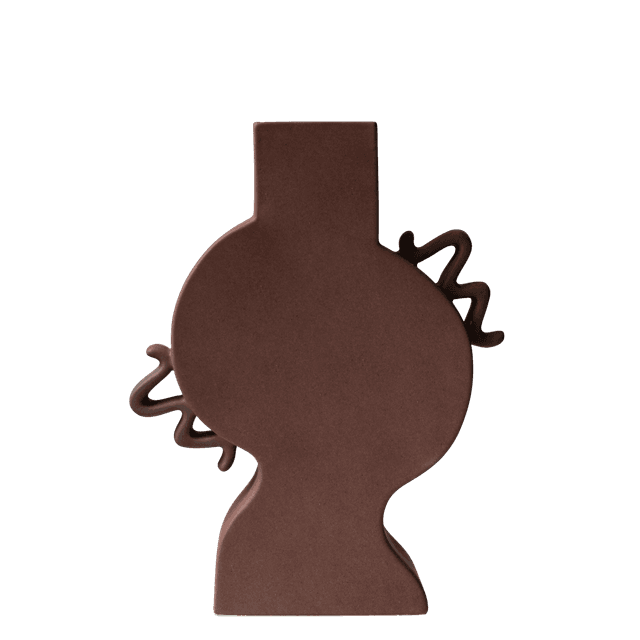 Flat Vase Brown 33 cm