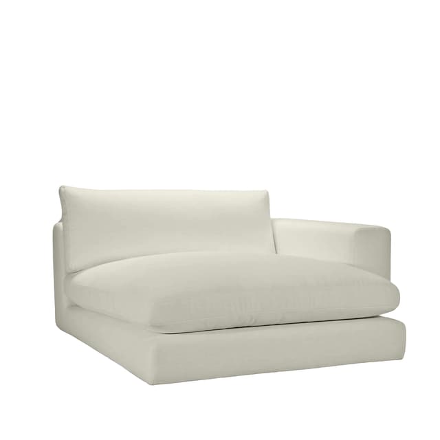 Capri 1,5-Sitzer-Chaiselongue-Modul mit rechter Armlehne Beige 142x155