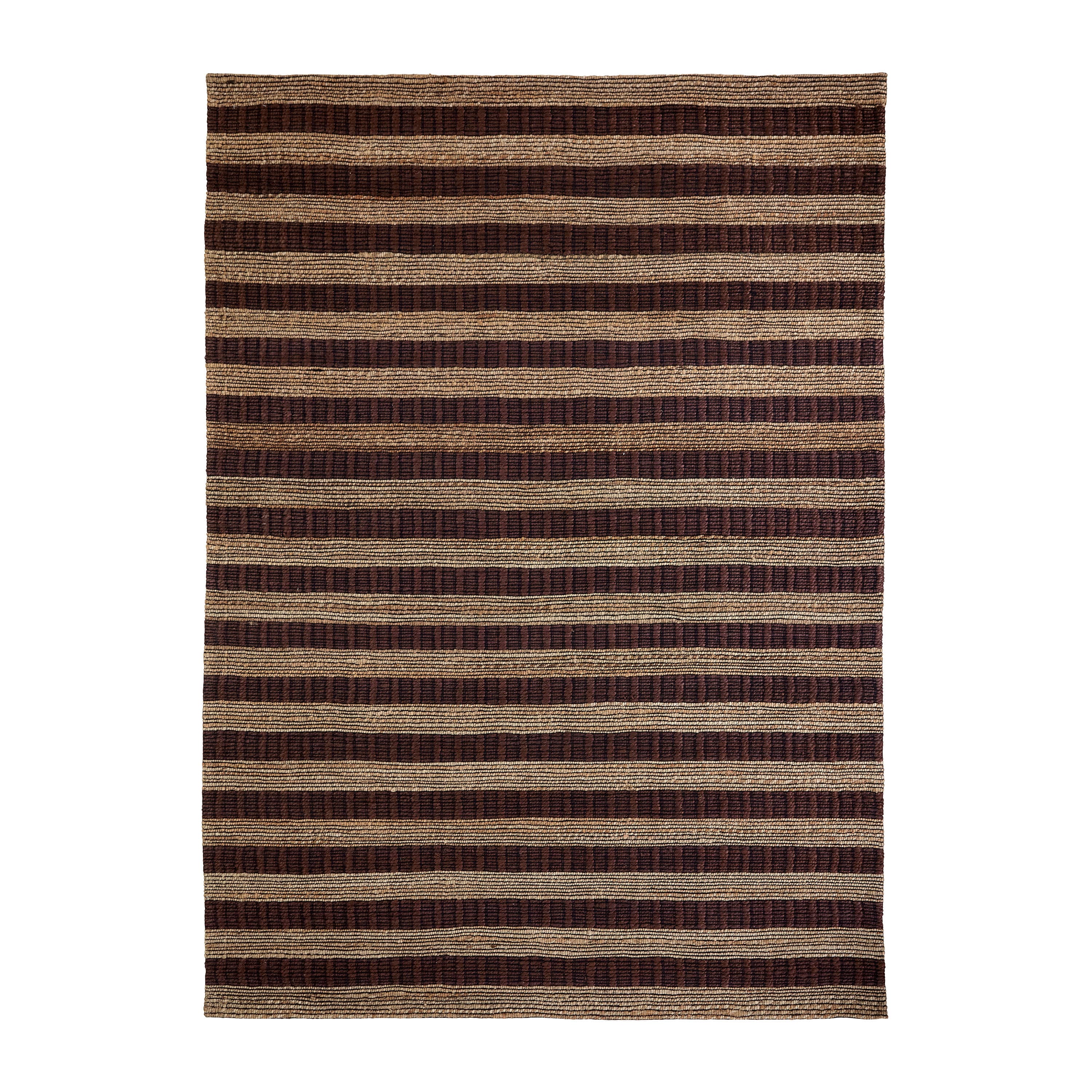 Block Juteteppich Braun/Natur 230x160