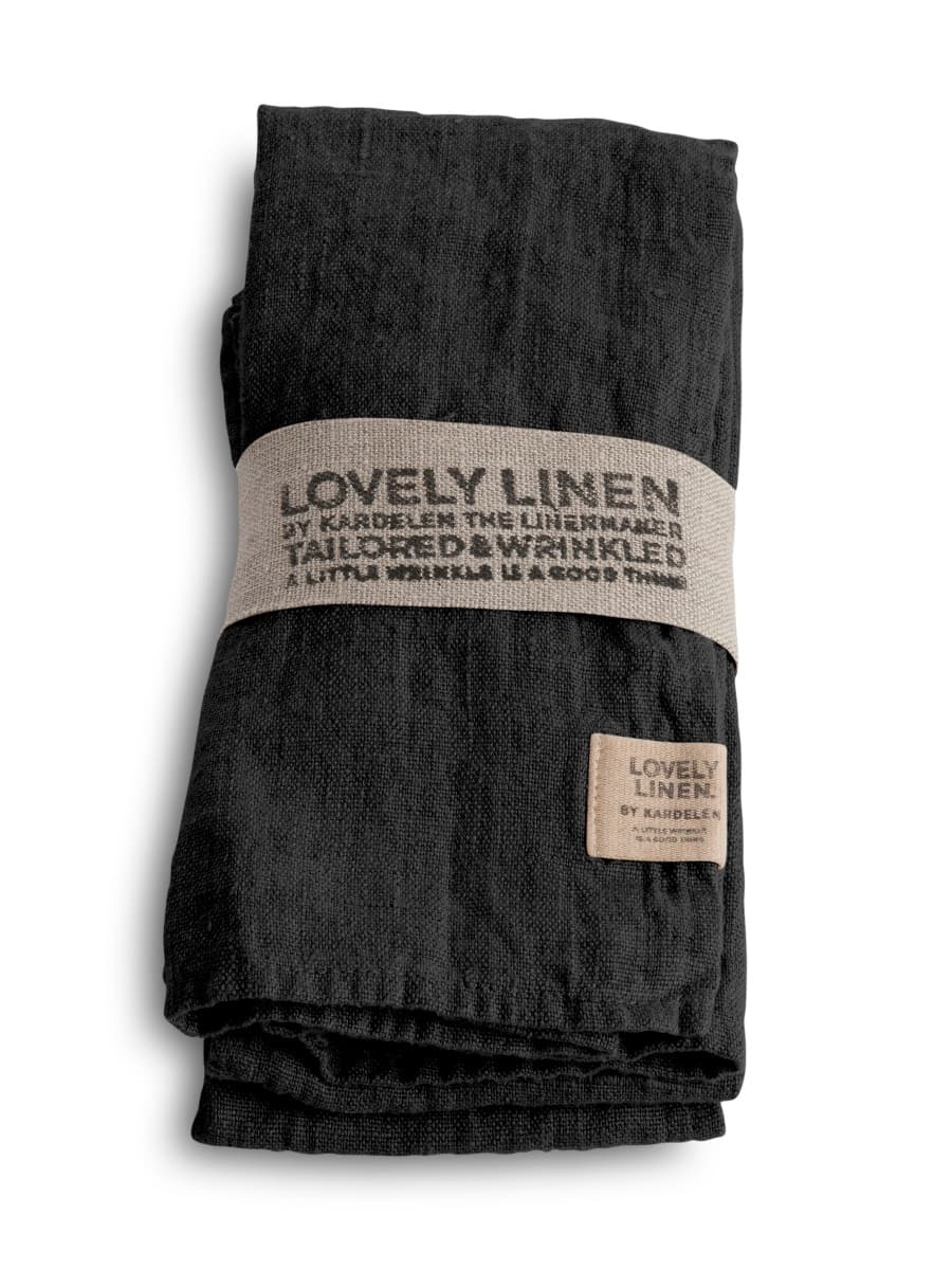 Lovely Serviette Leinen Dunkelgrau 4er-Pack