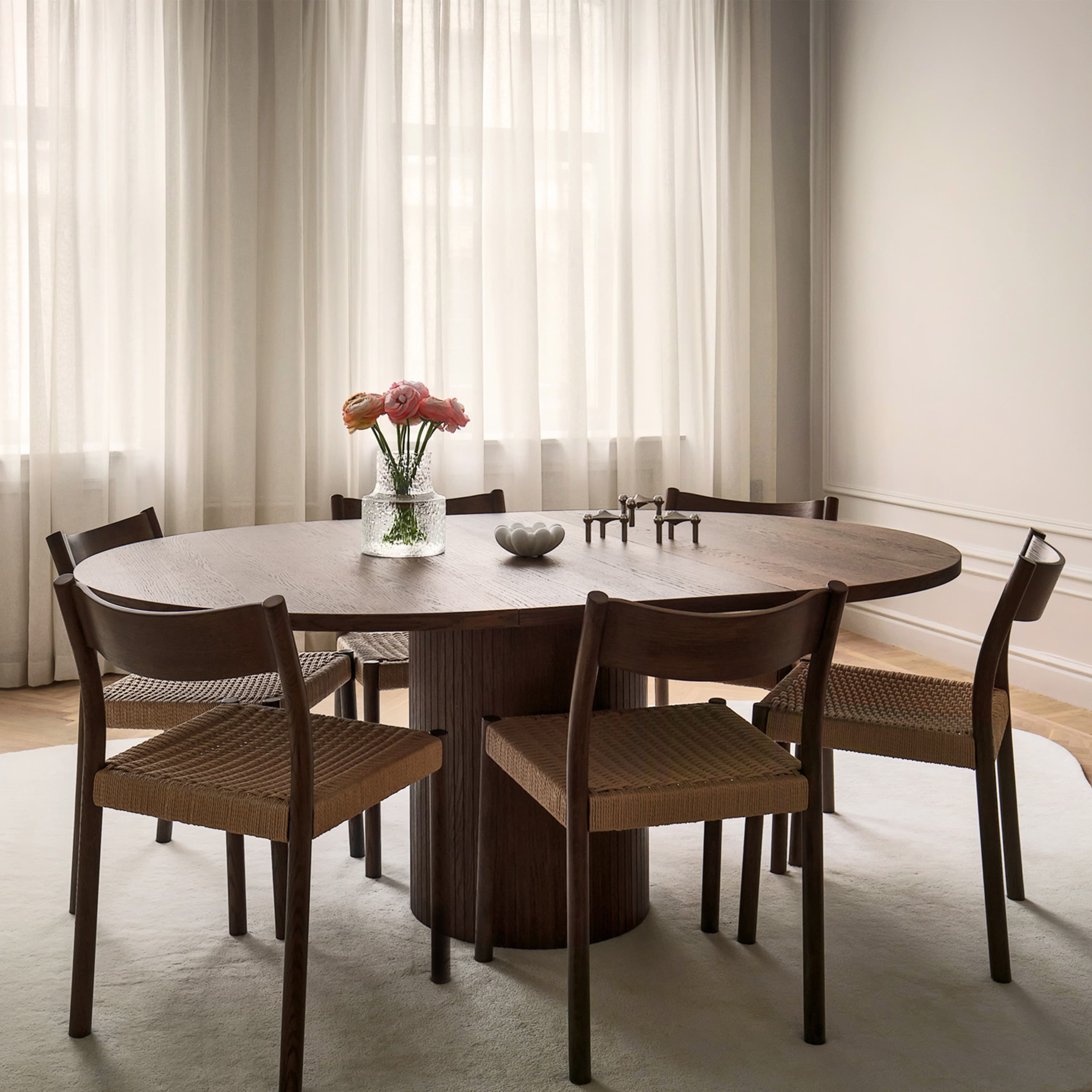 Bauer Dining Table Brown Stained Oak Ø130+50