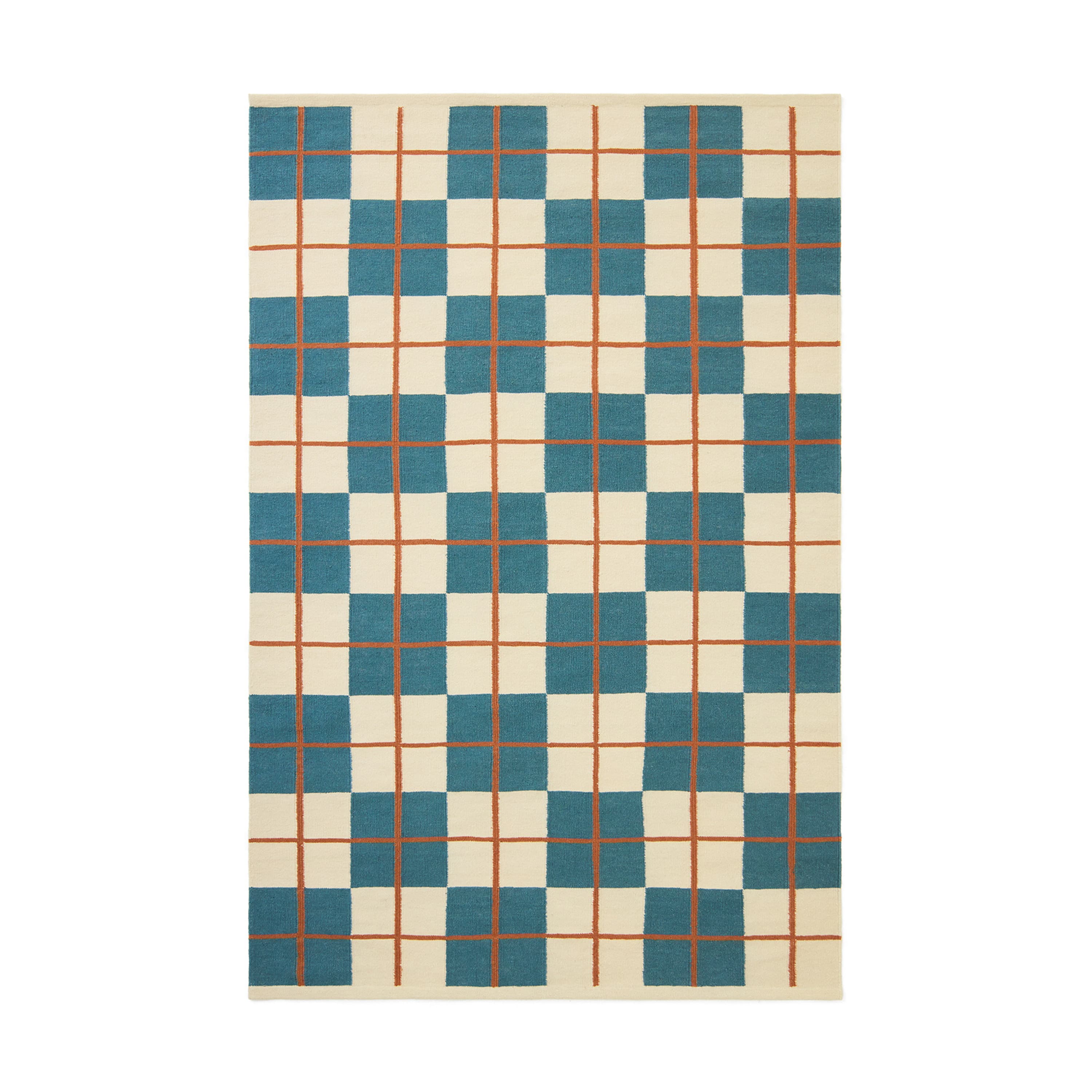 Haveli Wool Rug Heaven Blue/Light Khaki/Rust 230x320
