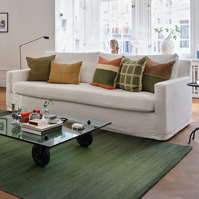 Raha Kissenhülle Cactus Green/Taupe 50x50