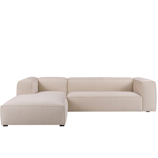 Luca Chaise Sofa Left Creme 309cm