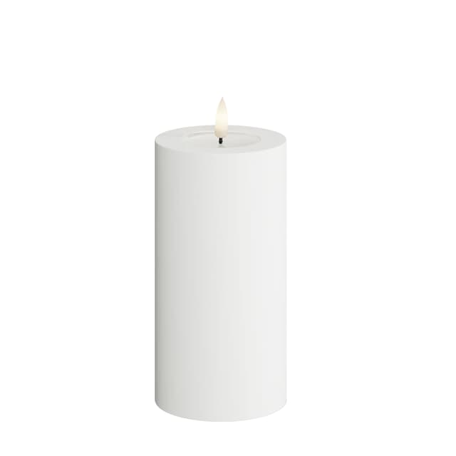 LED Block Candle Outdoor White 15cm