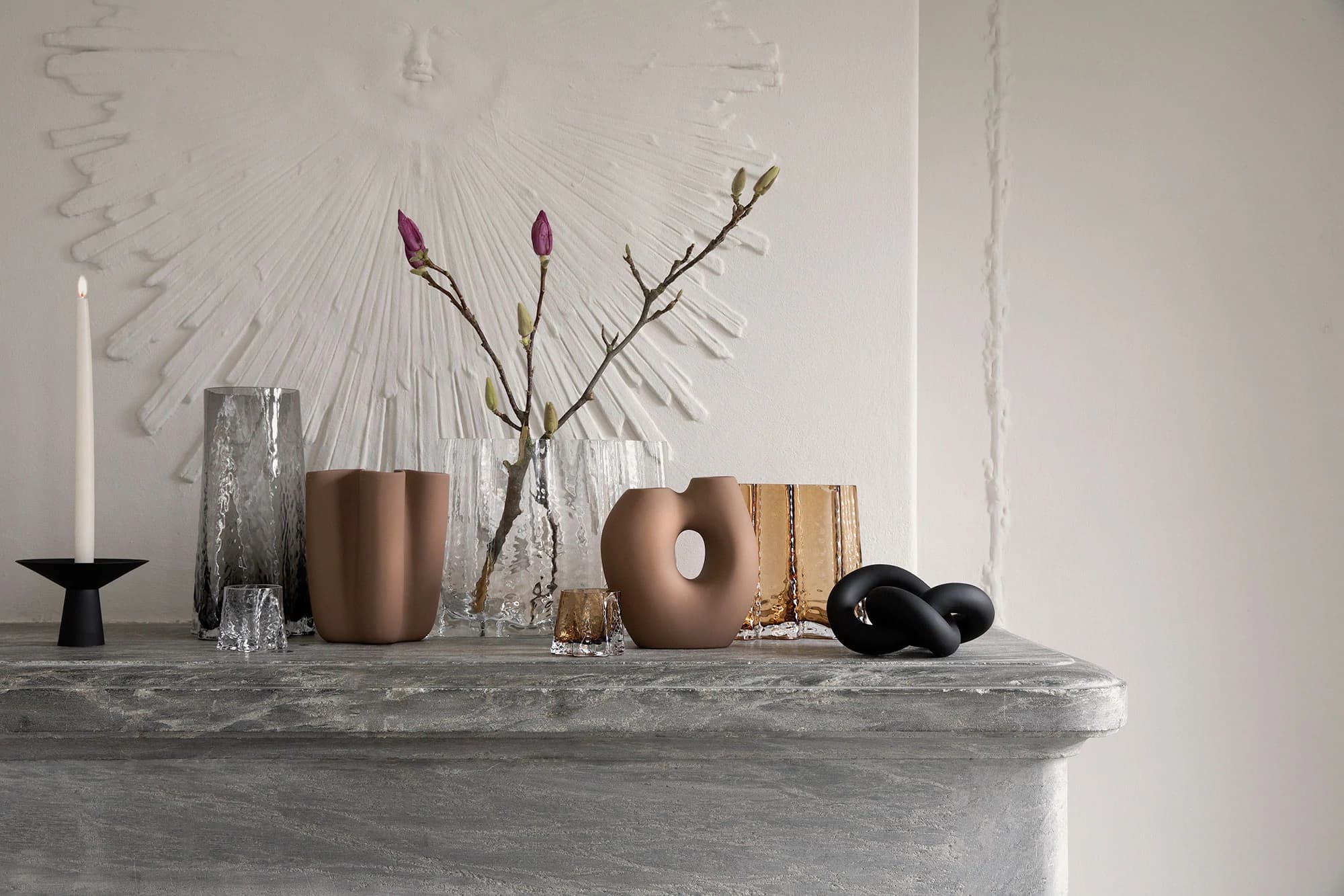 Gry Breite Vase Cognac 19cm