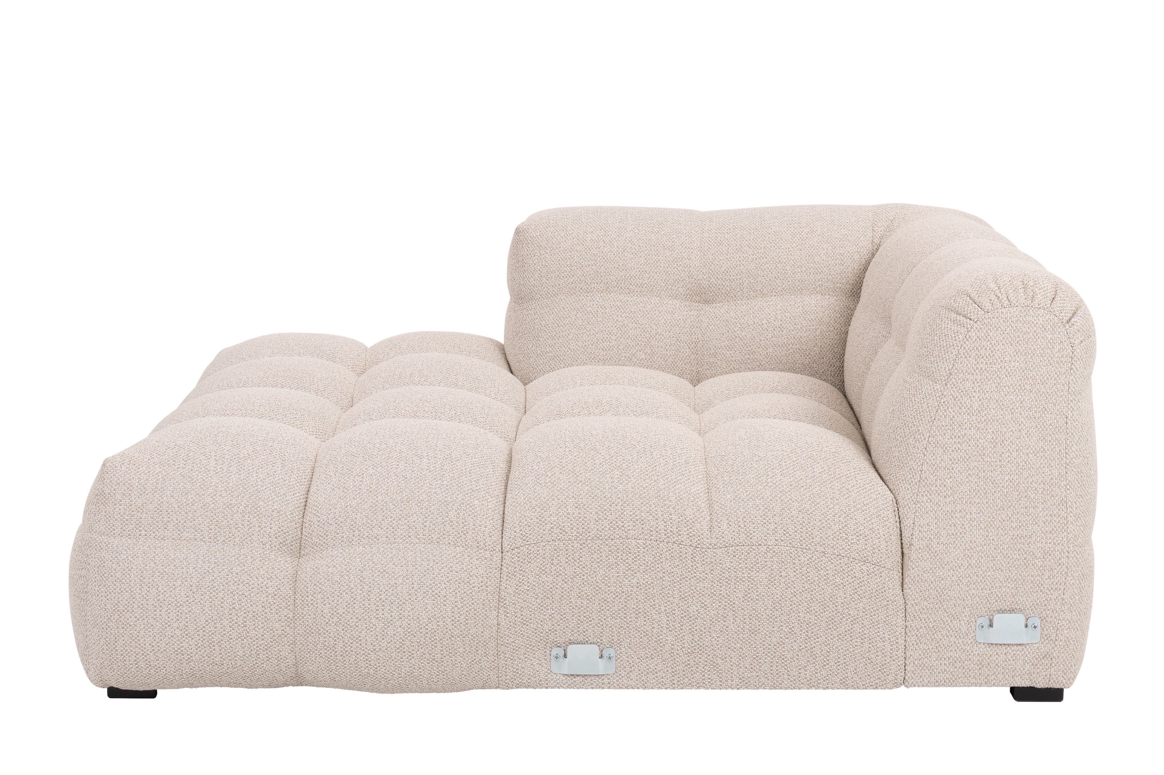 Billie Chaiselongue-Modul Links Armlehne Beige Bouclé 118cm