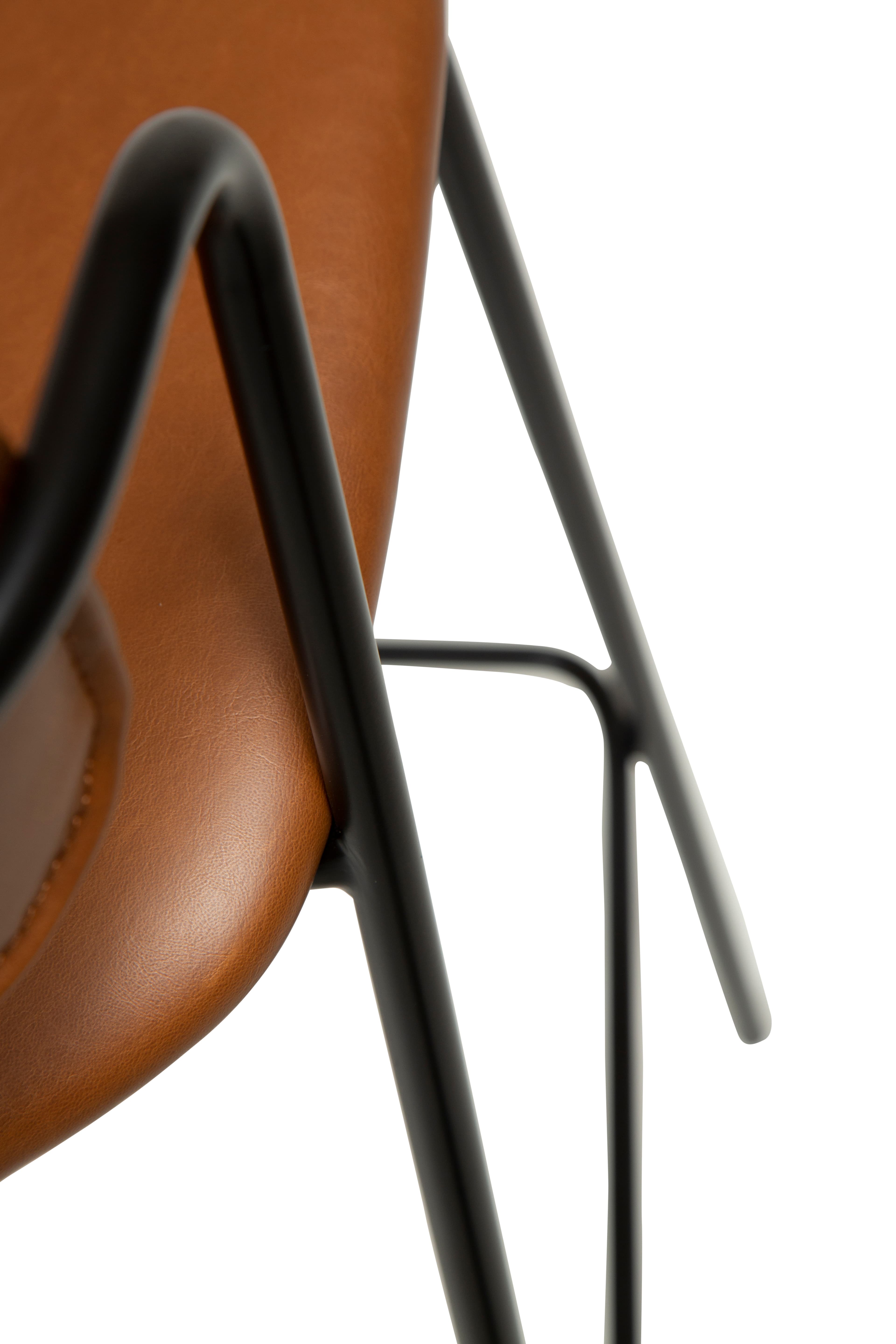 Zed Barhocker Kunstleder Hellbraun/Schwarz 67cm