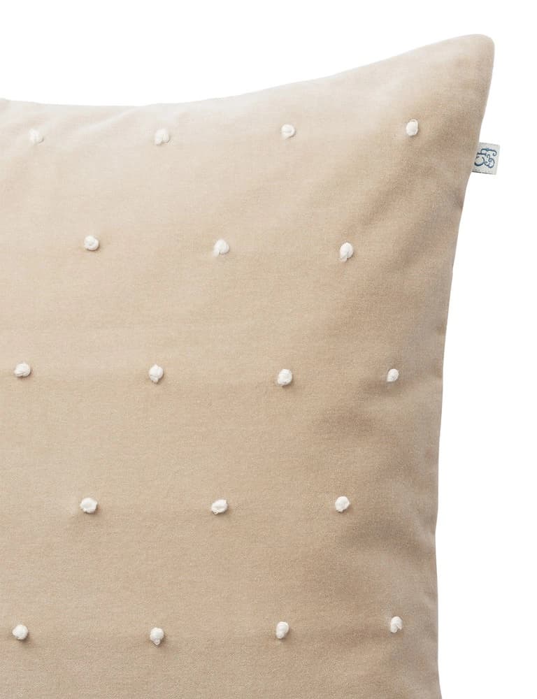 Roma Kissenbezug Samt Tan/Off White 50x50