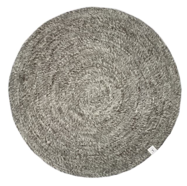 Merino Runder Wollteppich Grey Ø160cm