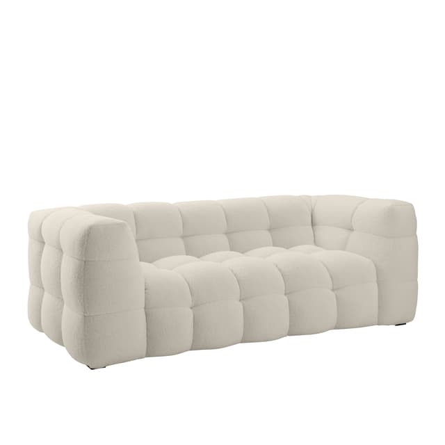 Billie 2-seater Sofa Creme Teddy 208cm