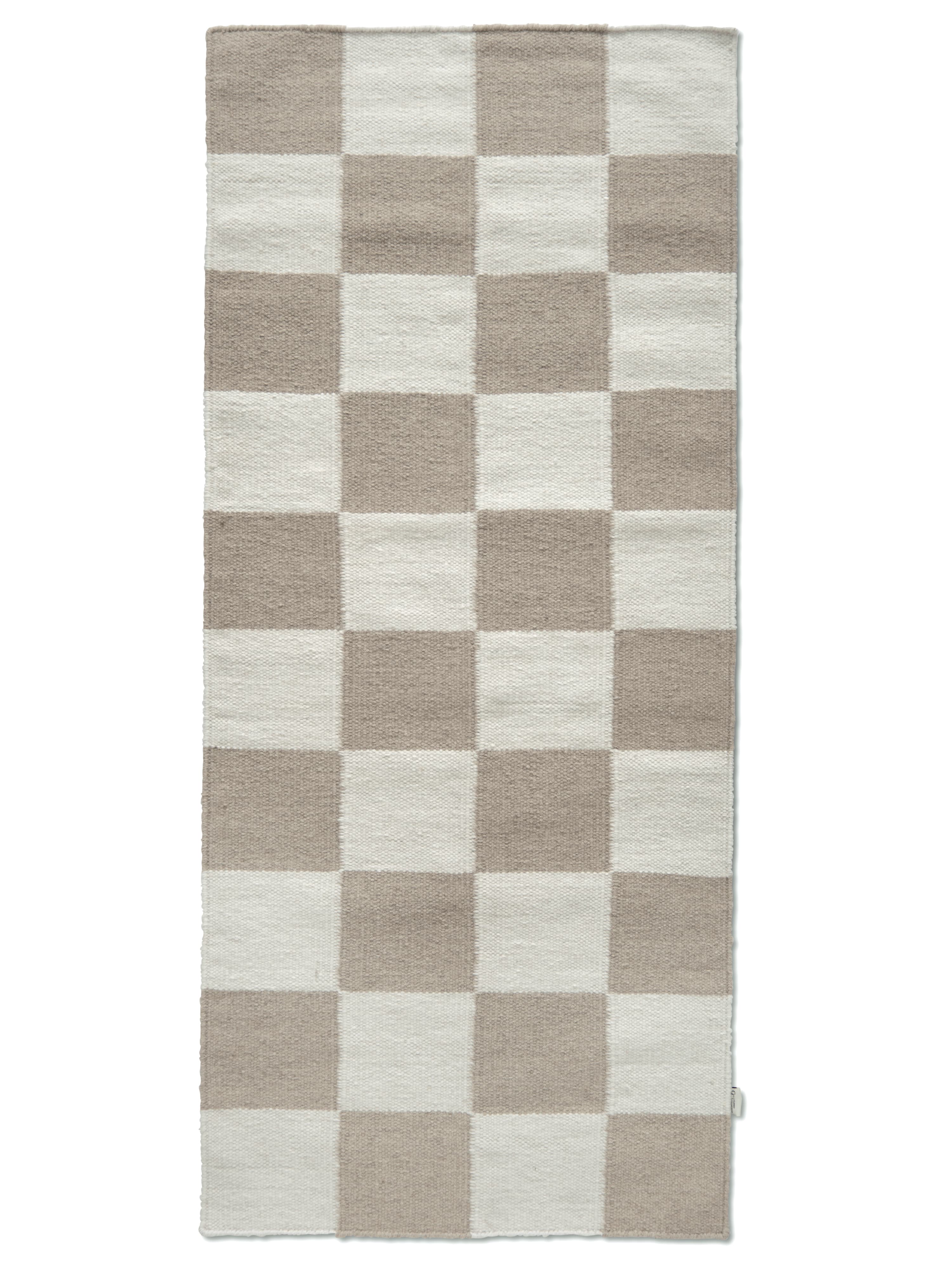 Square Rug Runner White/Natural 80x200