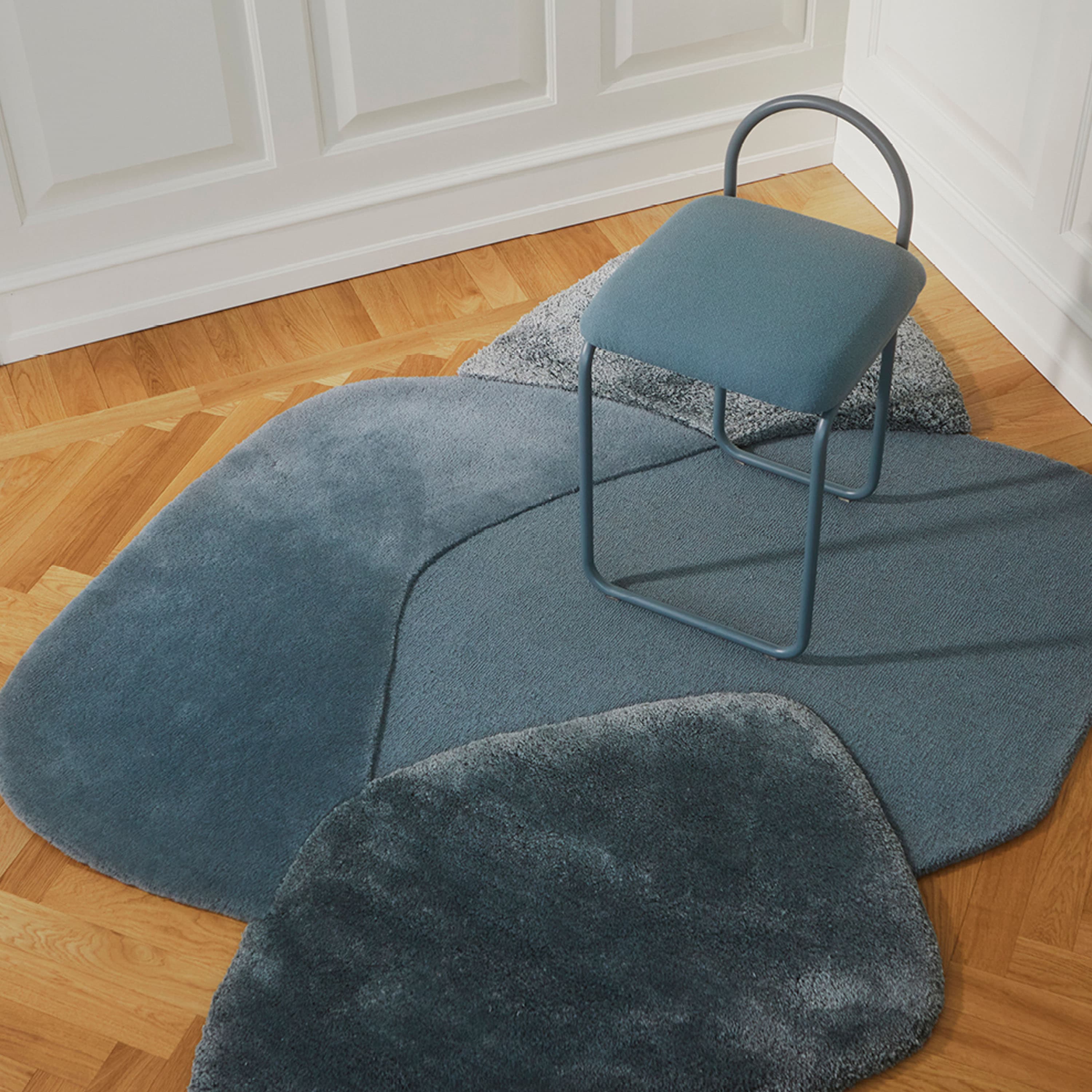 Mola Viskoseteppich Dusty Blue 195x142