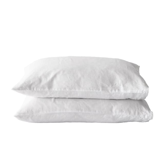 Pillowcase Linen Bleached White 50x60 Set of 2