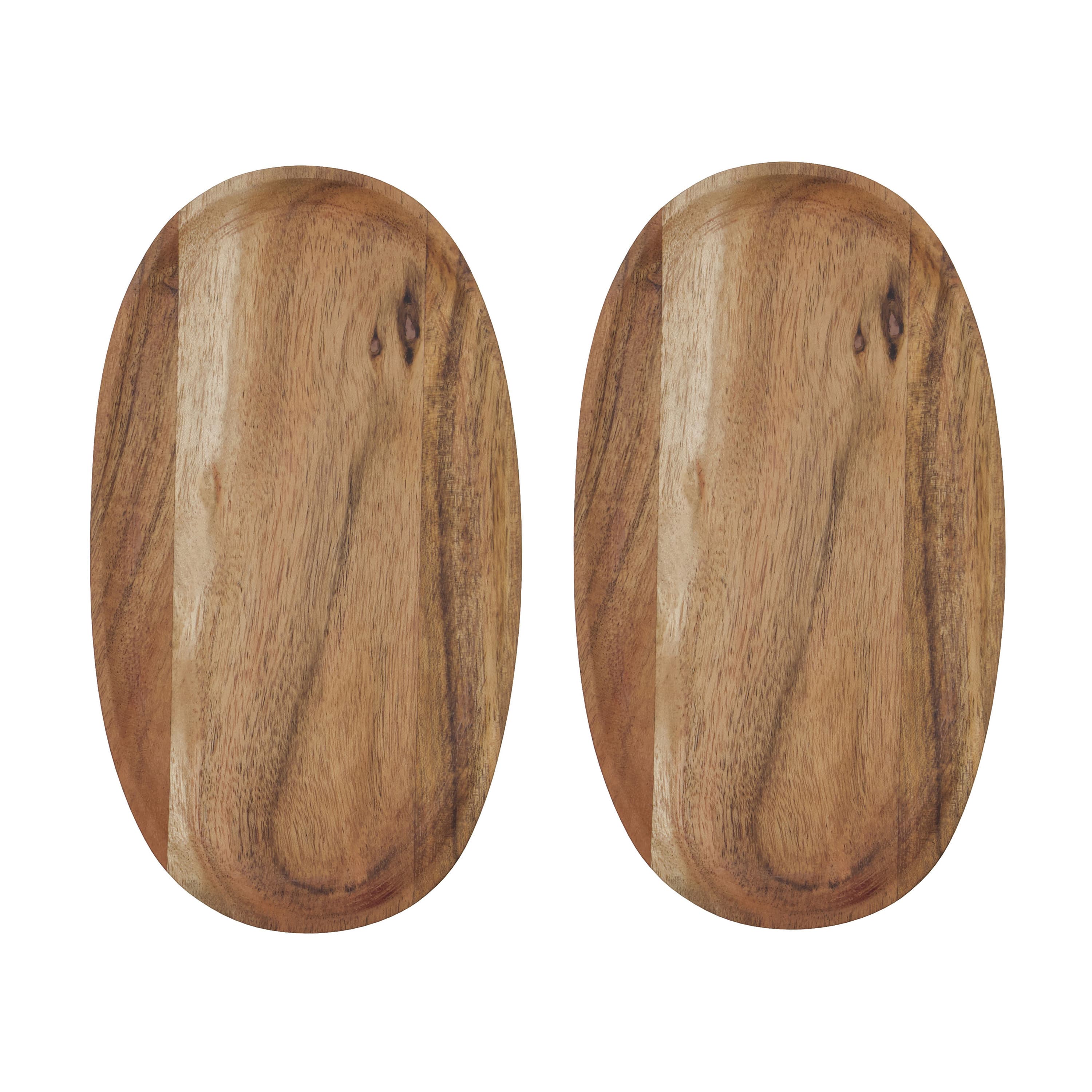 Wood Tablett Natur 2er-Set 22 cm